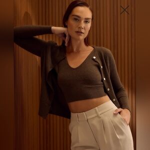 Quince Mongolian Cashmere Women's Brown Cardigan Sweater Size XS